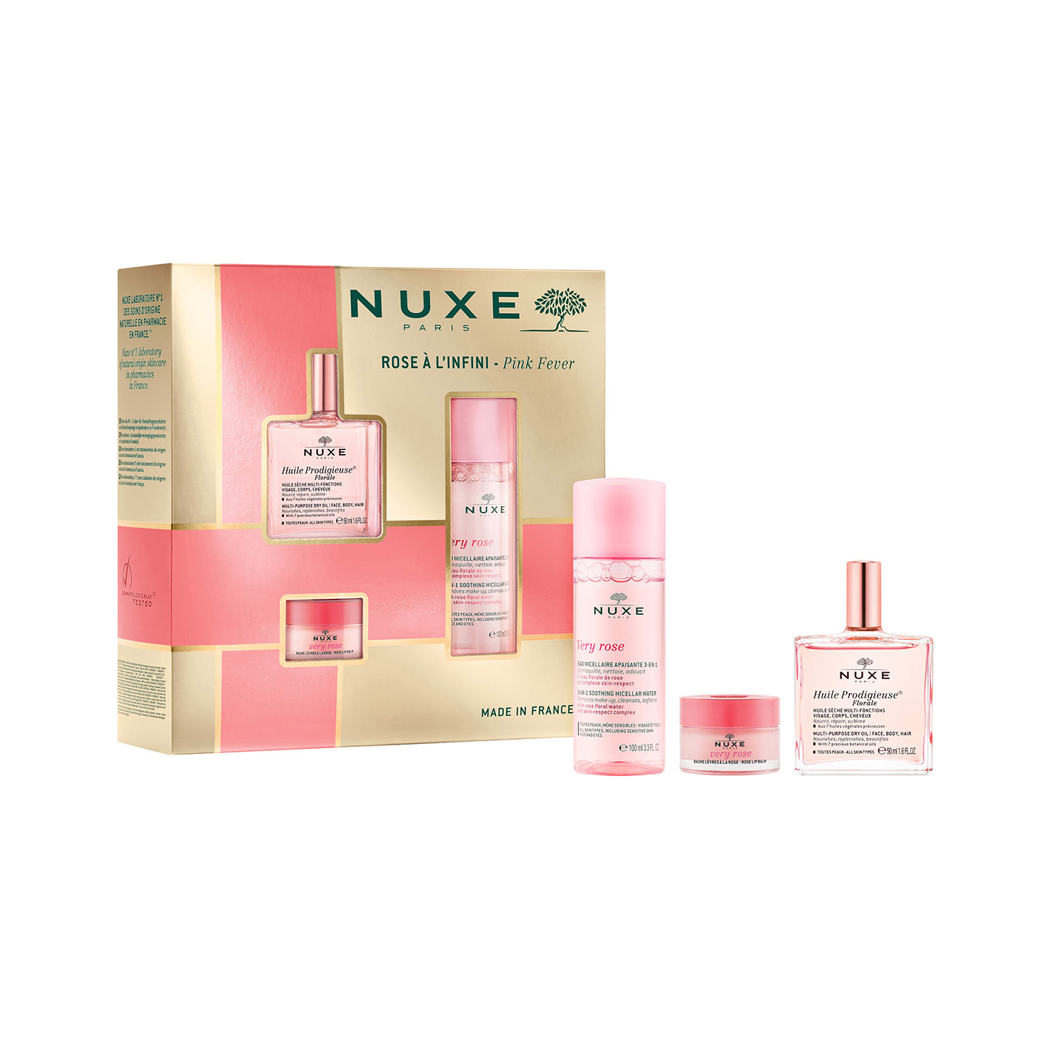 KIT NAVIDEÑO NUXE CON AROMA FLORAL (SET PARA CUIDADO DE LA PIEL)